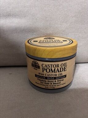 Okay Men Castor Oil Pomade for Hair & Beard - Yellow/Tan Jar